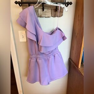Purple One Shouldered Romper- NWT
